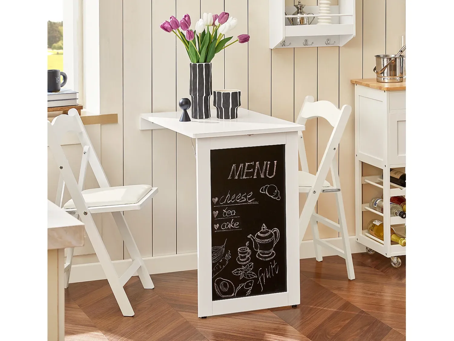 Mesa De Centro*Sobuy balcão, Balcão de cozinha, Balcão de cozinha alto FWT20-W Branco