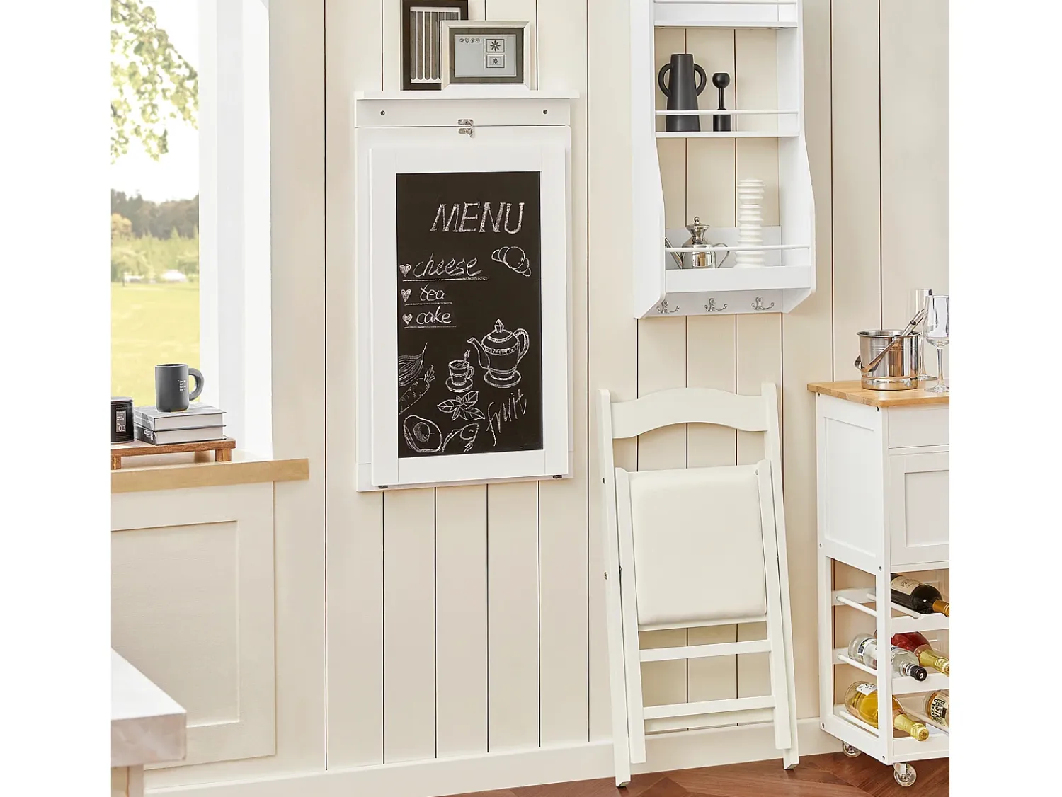 Mesa De Centro*Sobuy balcão, Balcão de cozinha, Balcão de cozinha alto FWT20-W Branco