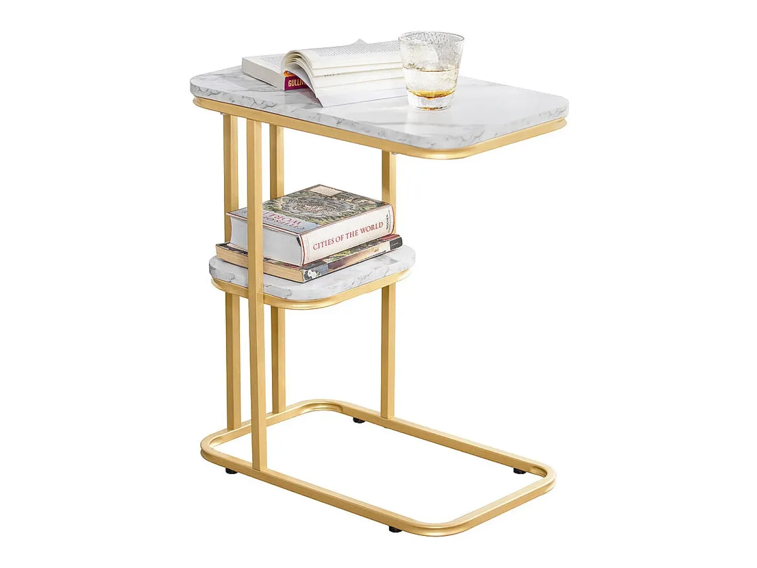 Mesa De Apoio*Sobuy borda de apoio, mesa auxiliar, Mesa auxiliar de sofá FBT110-G Dourado