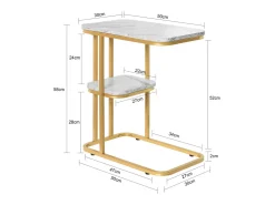 Mesa De Apoio*Sobuy borda de apoio, mesa auxiliar, Mesa auxiliar de sofá FBT110-G Dourado