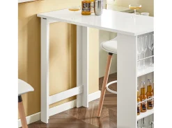 Sobuy Mesa de Cozinha Alta com Prateleiras, Design Poupa-Espaço, Branca^ Móvel De Bar