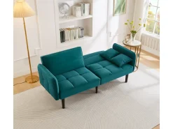 ModernLuxe Sofá 2 em 1 ajustável - 2 lugares - Veludo -^ Sofá