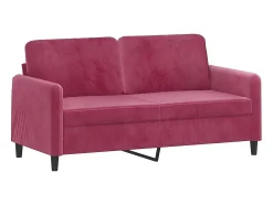 Sofá* Sofá 2 lug. + almofadas decorativas 140cm veludo tinto PT918124 Vermelho