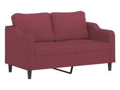 Sofá 2 lug. + almofadas decorativas 140cm tecido tinto PT763954^ Sofá