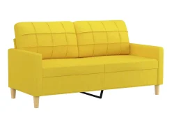 Sofá 2 lug. + almofadas decorativas 140 cm tecido -claro PT487712^ Sofá