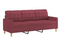 Sofá* Sofá 3 lug. + almofadas decorativas 180cm tecido tinto PT352114 Vermelho