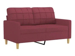 Sofá* Sofá 2 lug. + almofadas decorativas 120cm tecido tinto PT479087 Vermelho
