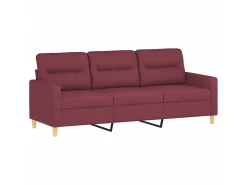 Sofá 3 lug. + almofadas decorativas 180cm tecido tinto PT902894^ Sofá