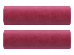Sofá* Sofá 3 lug. + almofadas decorativas 180cm veludo tinto PT553174 Vermelho