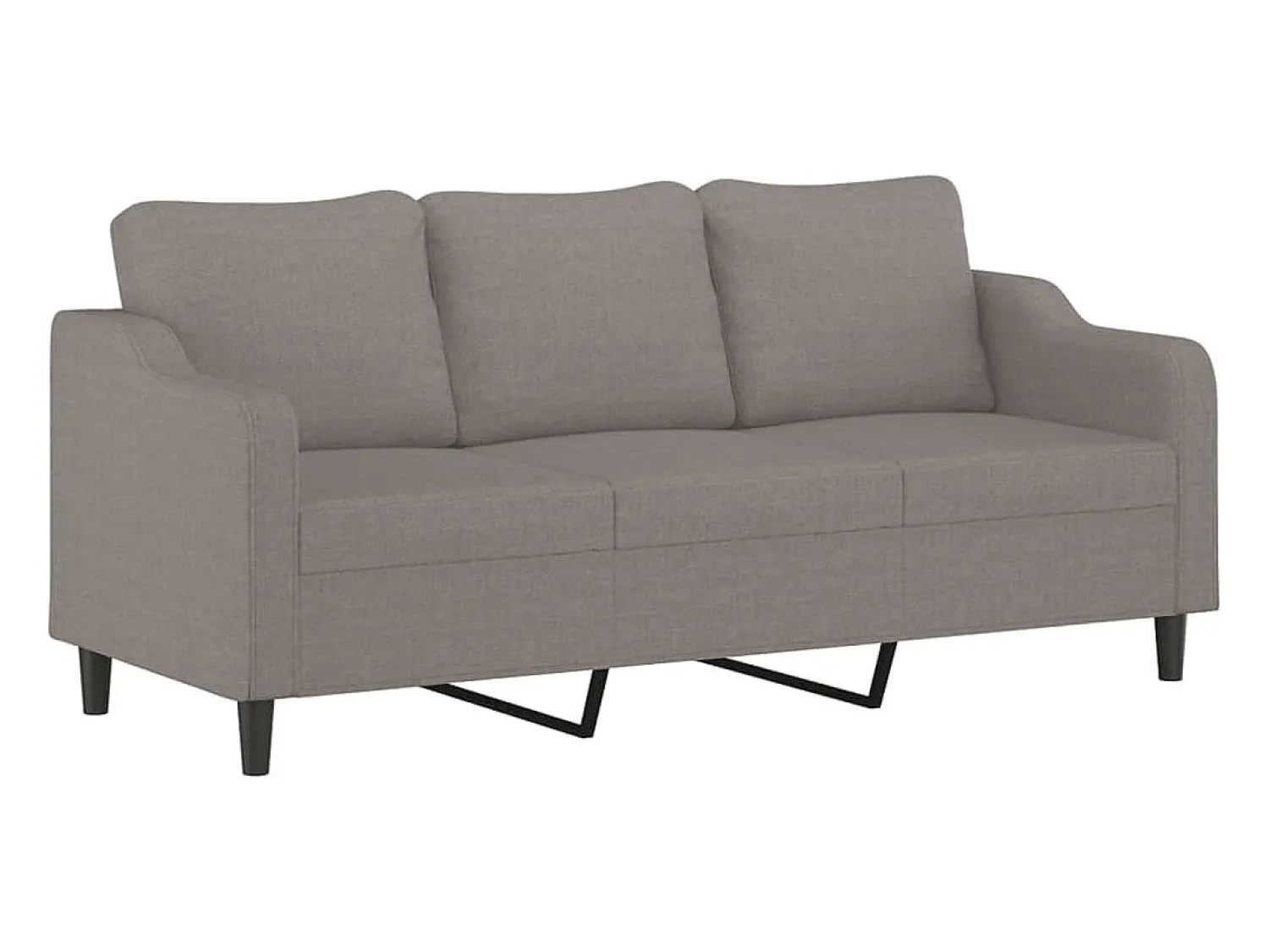 Sofá 3 lug. +almofadas decoração 180cm tecido cinza-acastanhado PT906650^ Sofá