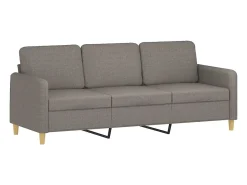 Sofá| Sofá 3 lug. +almofadas decoração 180cm tecido cinza-acastanhado PT509997 Taupe