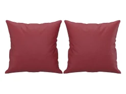Online vidaxl Sofá 3 lug. c/ almofadas 180 cm couro artificial tinto Vermelho