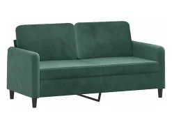 New Sofá 2 lug. c/ almofadas decorativas 140cm veludo -escuro PT733277 Verde