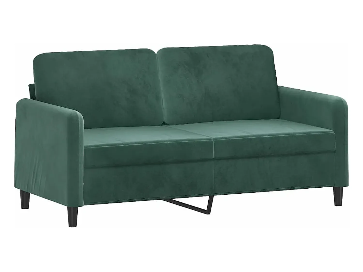 New Sofá 2 lug. c/ almofadas decorativas 140cm veludo -escuro PT733277 Verde