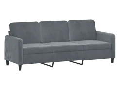Sofá* Sofá 3 lug. c/ almofadas decorativas 180 cm veludo cinza-escuro PT205070 Cinzento