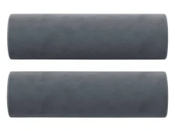 Sofá 2 lug. c/ almofadas decorativas 120 cm veludo cinza-escuro PT681801^ Sofá