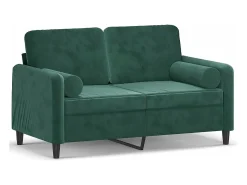 Sofá| Sofá 2 lug. c/ almofadas decorativas 120 cm veludo -escuro PT832485 Verde