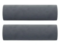 Sofá| Sofá 2 lug. c/ almofadas decorativas 140 cm veludo cinza-escuro PT427550 Cinzento