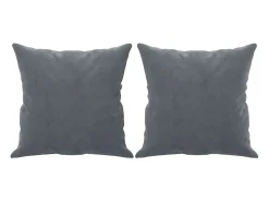 Sofá 2 lug. c/ almofadas decorativas 120 cm veludo cinza-escuro PT689431^ Sofá