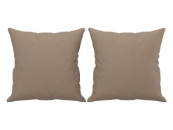 Sofá 2 lugares + almofadas 140 cm couro artificial cappuccino PT109055^ Sofá