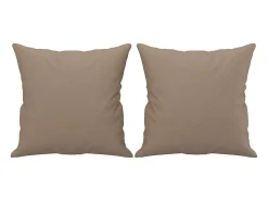 Outlet Sofá 2 lugares + almofadas 140 cm couro artificial cappuccino PT594714 Castanho