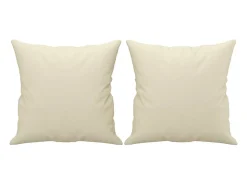 Clearance Sofá 2 lugares + almofadas decorativas 120cm couro artif. PT629917 Creme