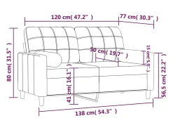 Sale vidaxl Sofá 2 lugares + almofadas decorativas 120 cm tecido Preto