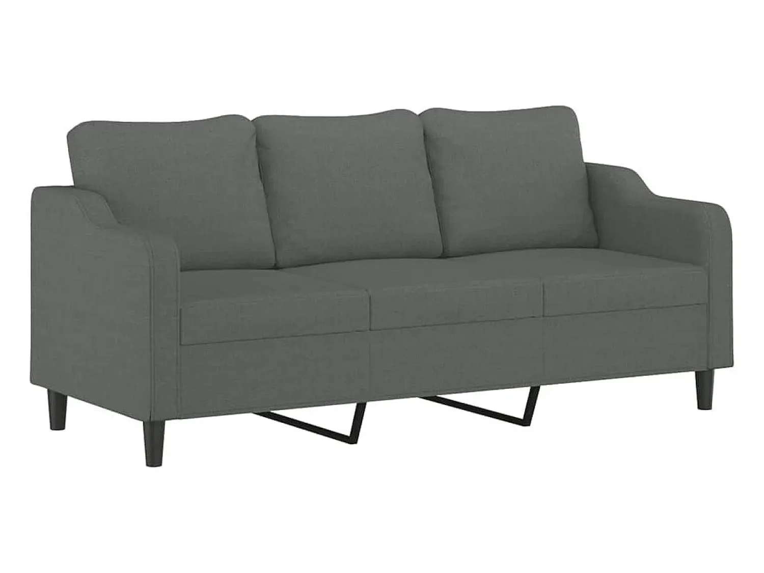 Sofá* Sofá 3 lugares + almofadas decoração 180 cm tecido cinza-escuro PT795706 Cinzento