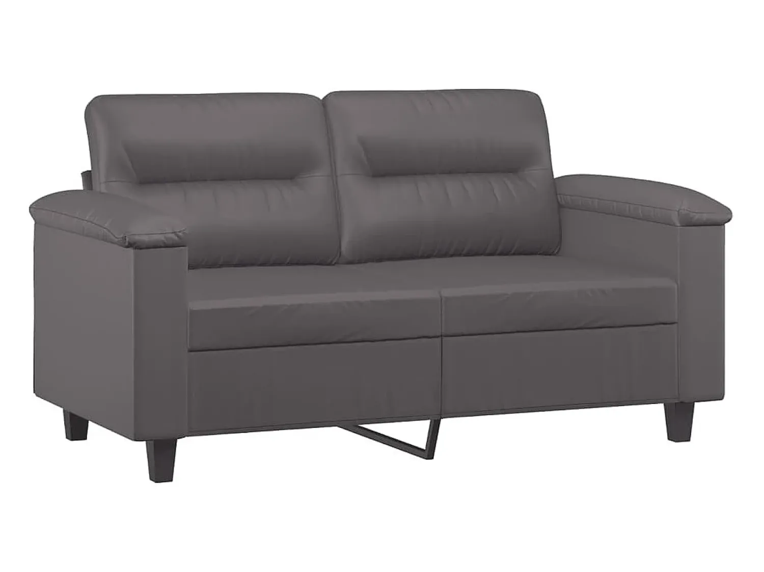 Sofá* Sofá 2 lugares + almofadas decorativas 120cm couro artif. cinza PT716429 Cinzento
