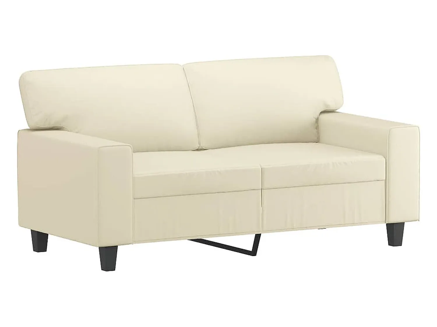 Sale vidaxl Sofá 2 lugares + almofadas decorativas 120cm couro artif. Creme