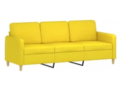 Sofá* Sofá 3 lugares + almofadas decoração 180cm tecido -claro PT521443 Amarelo