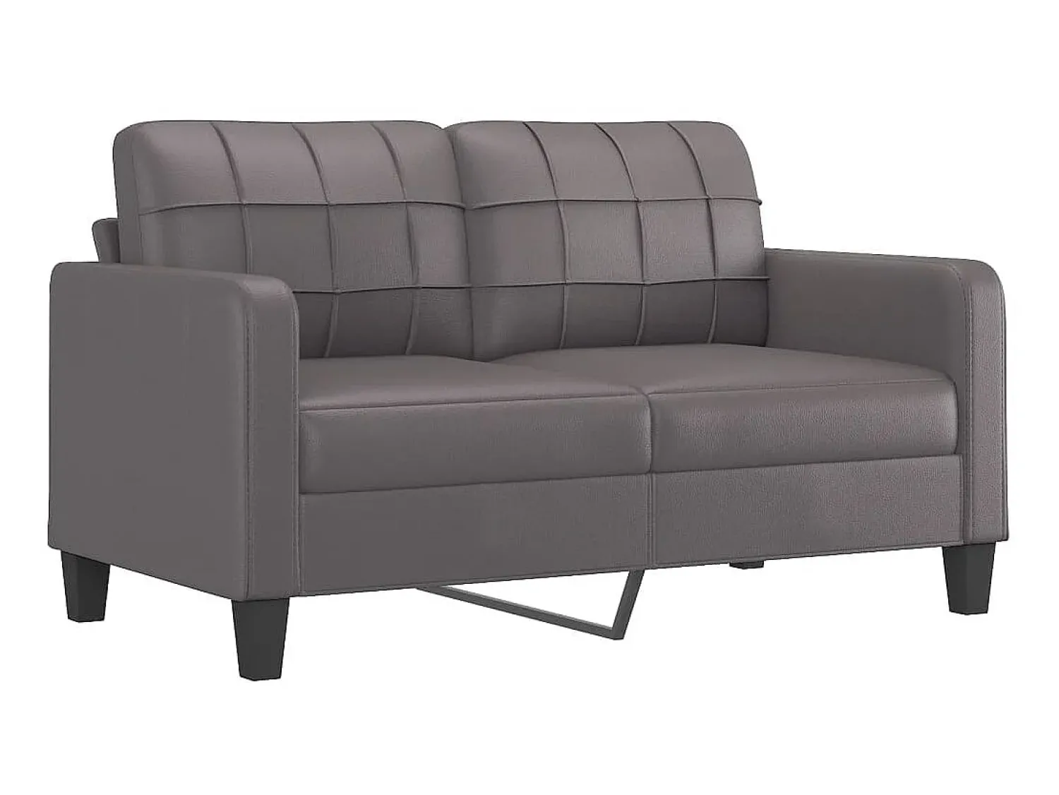 Sofá* Sofá 2 lugares + almofadas decorativas 140cm couro artif. cinza PT554061 Cinzento