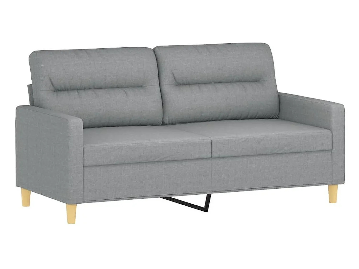 Outlet Sofá 2 lugares + almofadas decorativas 140cm tecido cinza-claro PT209938 Cinzento