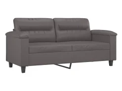 Sofá*vidaxl Sofá 2 lugares + almofadas decorativas 140cm couro artif. cinza Cinzento