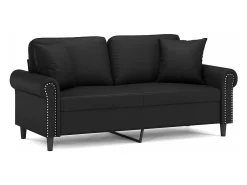 Online Sofá 2 lugares + almofadas decoração 140 cm couro artif. PT481823 Preto