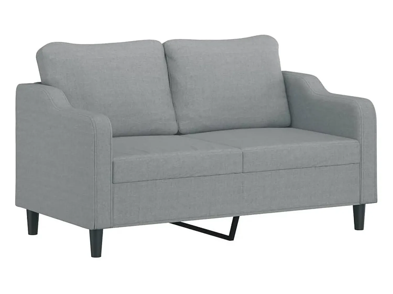 Sofá 2 lugares + almofadas decorativas 140cm tecido cinza-claro PT723745^ Sofá