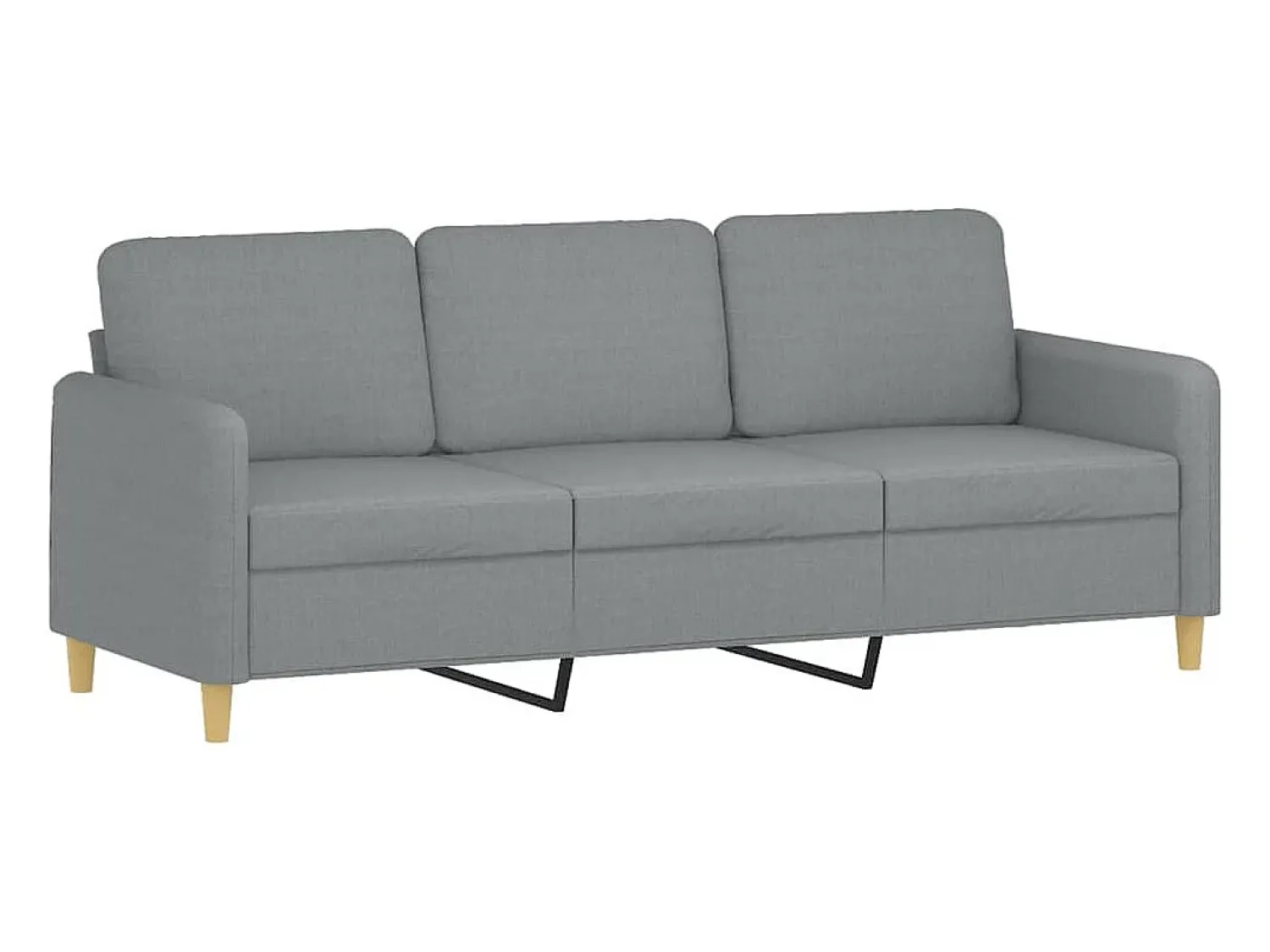 Sofá| Sofá 3 lugares + almofadas decorativas 180cm tecido cinza-claro PT241616 Cinzento claro