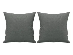 Sofá*vidaxl Sofá 3 lugares + almofadas decoração 180 cm tecido cinza-escuro Cinzento