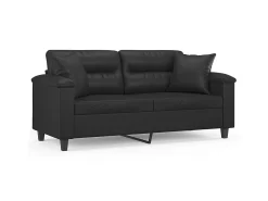 Sofá* Sofá 2 lugares + almofadas decoração 140 cm couro artif. PT913177 Preto