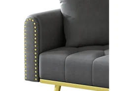 Sofá*ModernLuxe Sofá 2 lugares - com função relax - três posições de inclinação ajustáveis - porta-copos incluído - cinza Cinzento