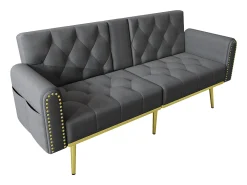 Sofá*ModernLuxe Sofá 2 lugares - com função relax - três posições de inclinação ajustáveis - porta-copos incluído - cinza Cinzento