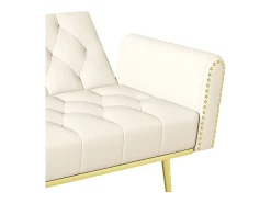 Sofá*ModernLuxe Sofá 2 lugares - com função relax - três posições de inclinação ajustáveis - porta-copos incluído - Bege