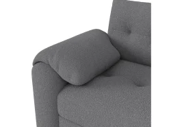 Sofá*ModernLuxe Sofá 3 lugares - con espaço de armazenamento - con apoio de cabeça e mesinha lateral integrada - cinza Cinzento