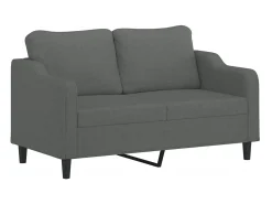 Sale Sofá 2 lugares +almofadas decorativas 140cm tecido cinza-escuro PT834297 Cinzento