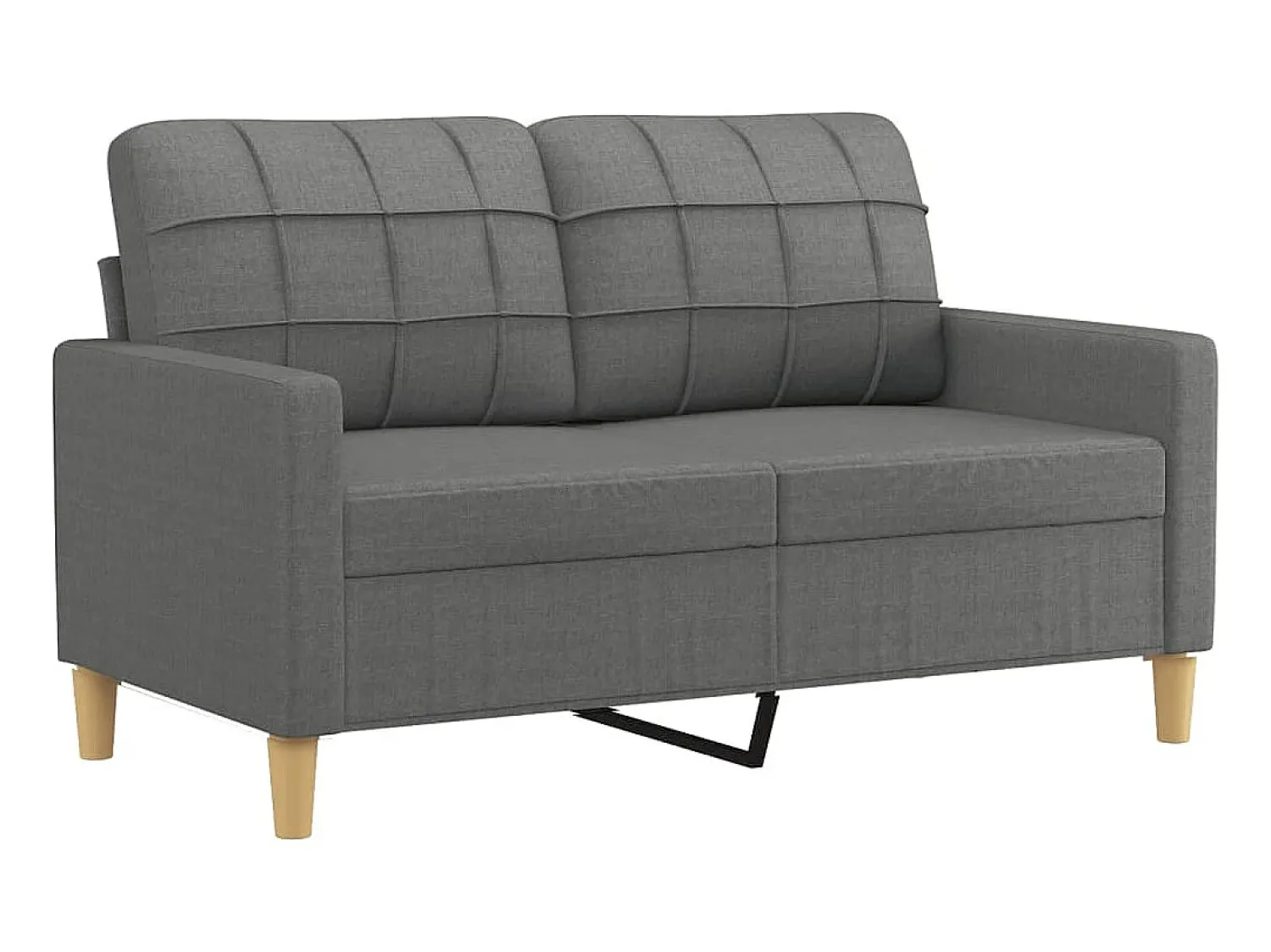 Sofá* Sofá 2 lugares +almofadas decorativas 120cm tecido cinza-escuro PT920571 Cinzento