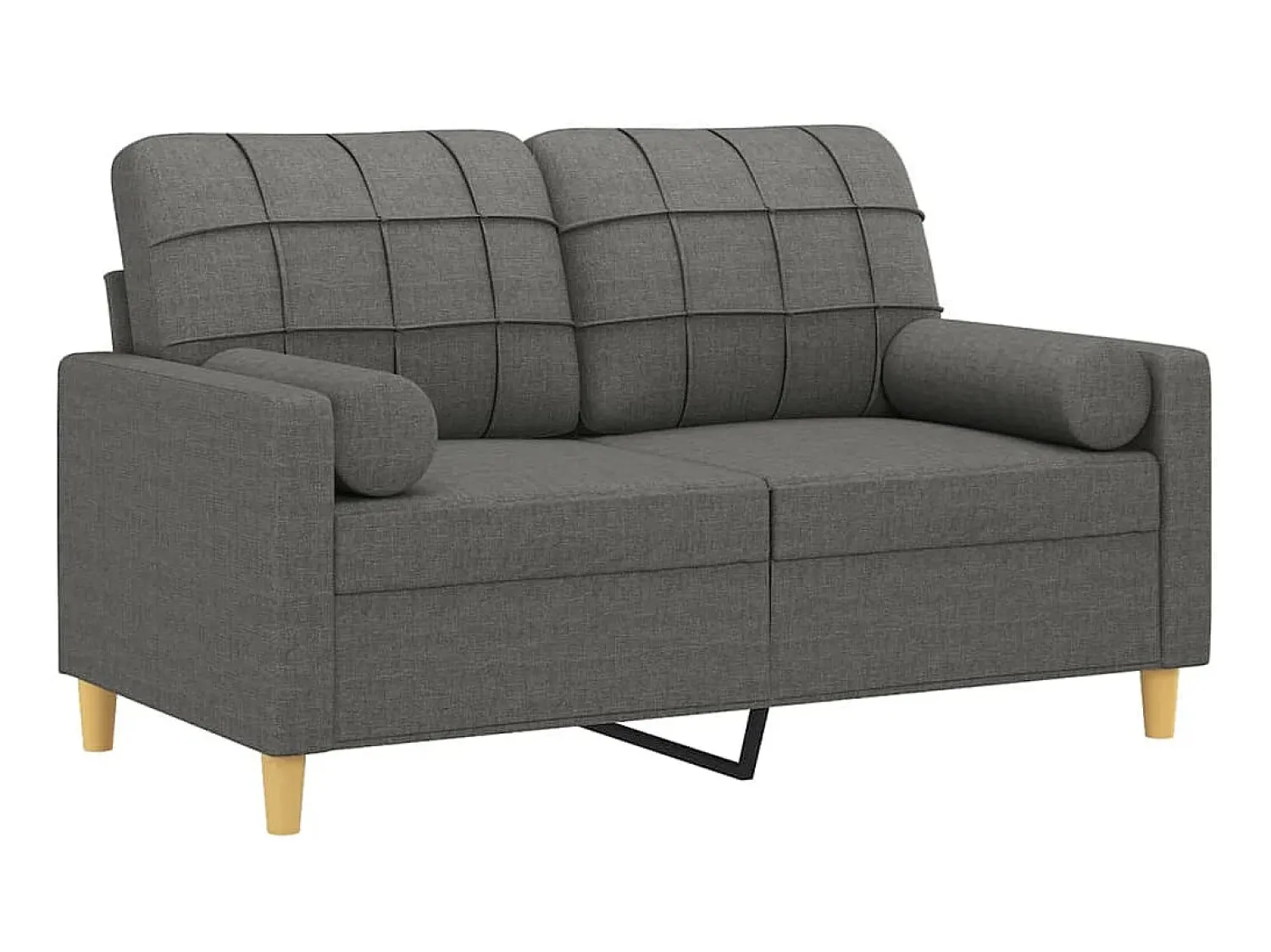 Sofá* Sofá 2 lugares +almofadas decorativas 120cm tecido cinza-escuro PT920571 Cinzento