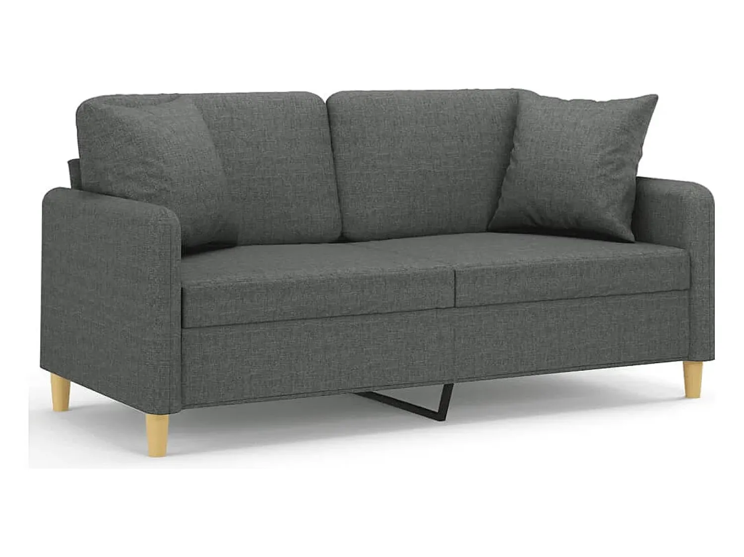 Sofá* Sofá 2 lugares +almofadas decorativas 140cm tecido cinza-escuro PT391370 Cinzento