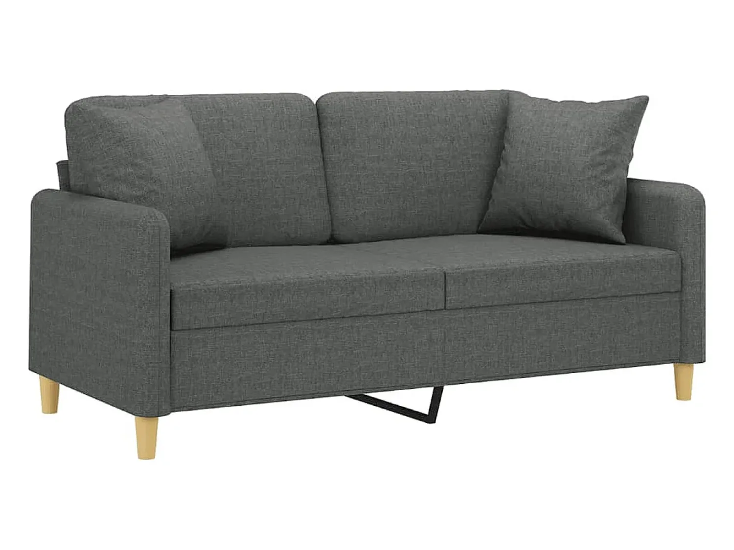 Sofá* Sofá 2 lugares +almofadas decorativas 140cm tecido cinza-escuro PT391370 Cinzento