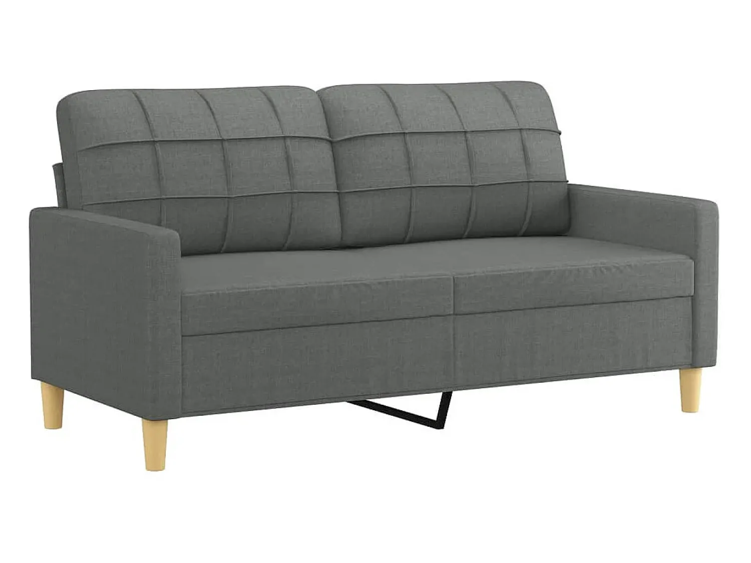 Sofá 2 lugares +almofadas decorativas 140cm tecido cinza-escuro PT129378^ Sofá