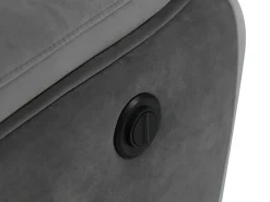Vente-unique Sofá 2 lugares articulado elétrico em veludo cinza com faixas branco cru METTI^ Sofá